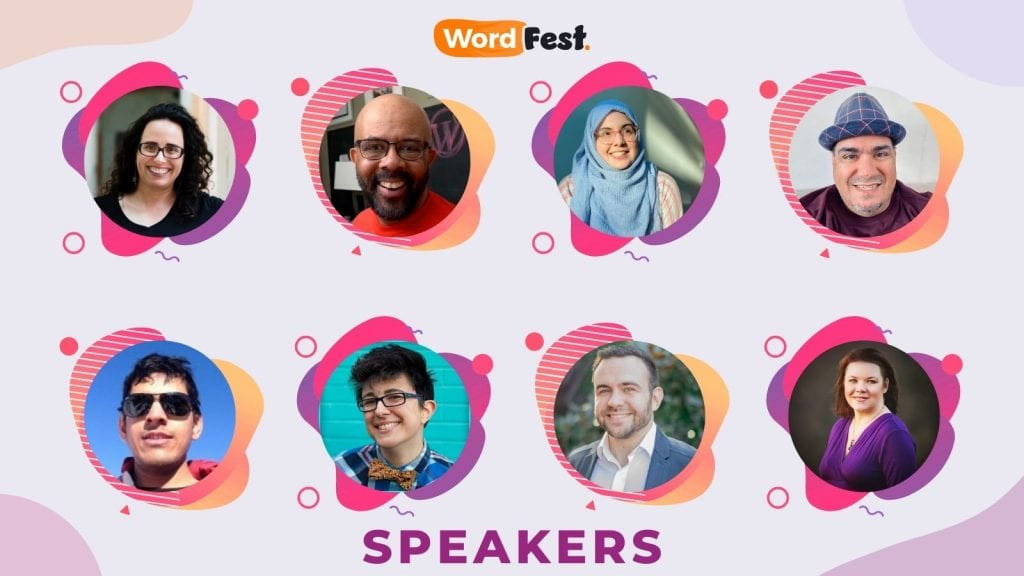 Photos of the first 8 WordFest Live 2021 Speakers