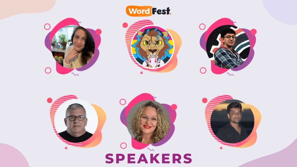 headshots of group 4 WordFest speakers