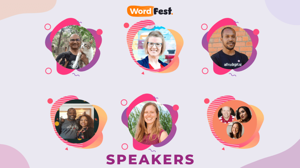 headshots of group 5 WordFest speakers